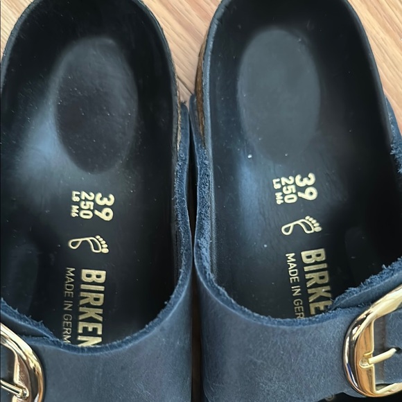 Birkenstock Arizona Big Buckle Navy with Gold Buckles - Picture 2 of 8